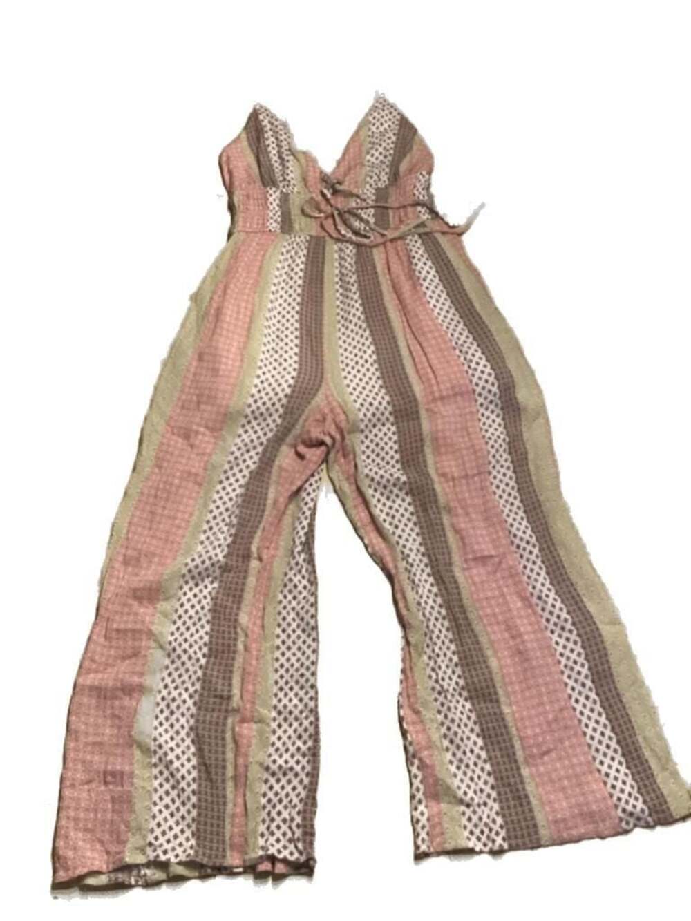 Illa Illa Striped Patchwork Print Wide Leg Jumpsuit